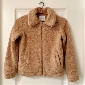 Tilly’s White Fawn Teddy Bear Coat Girls Medium